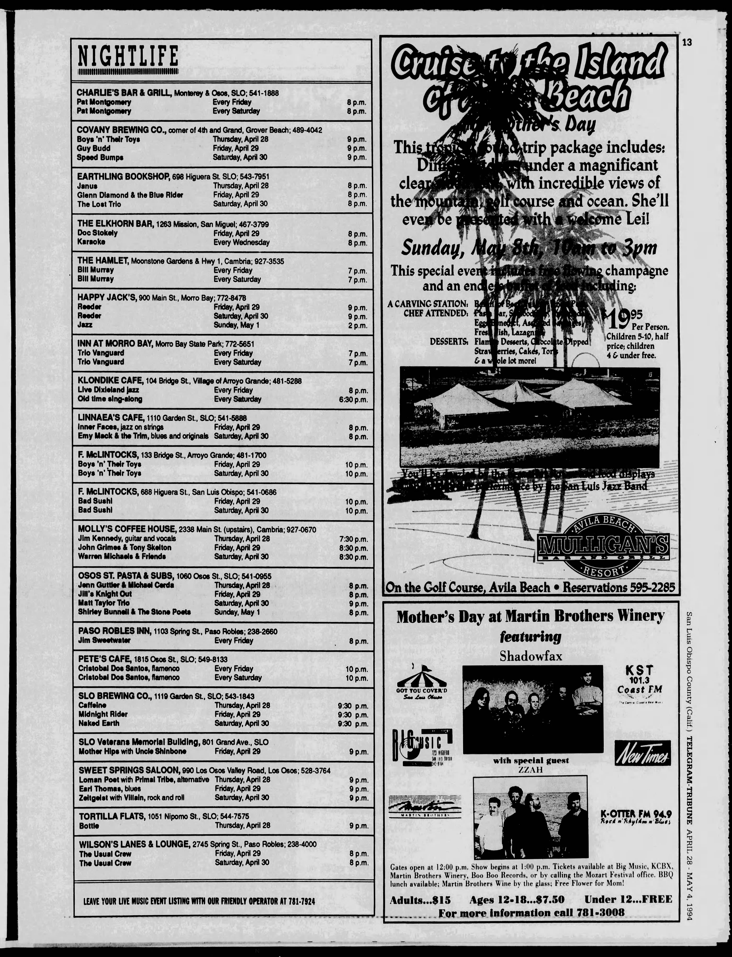 The Tribune clipping - Apr 28, 1994 p. 41 - Uncle Shinbone archive media