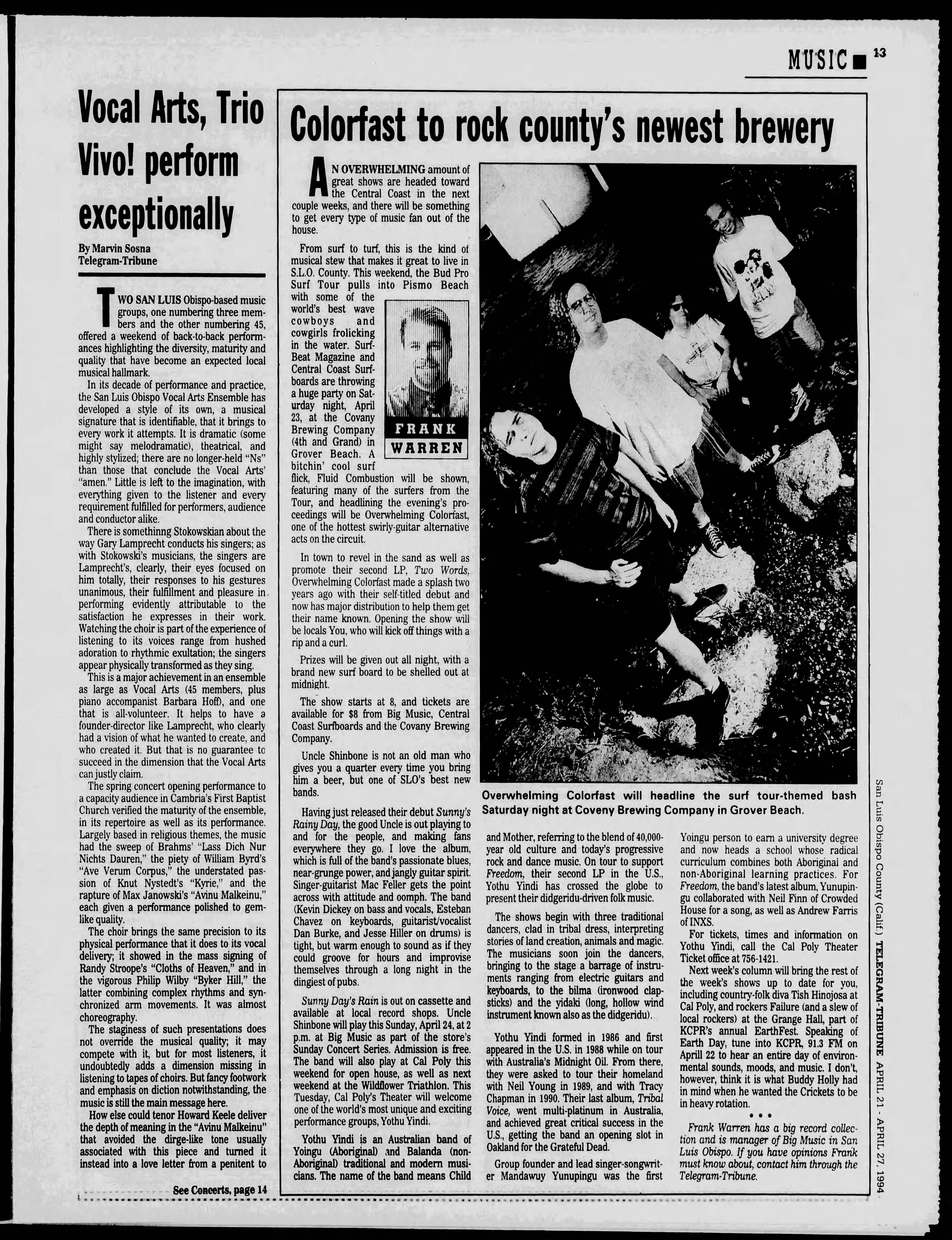 The Tribune clipping - Apr 21, 1994 p. 45 - Uncle Shinbone archive media