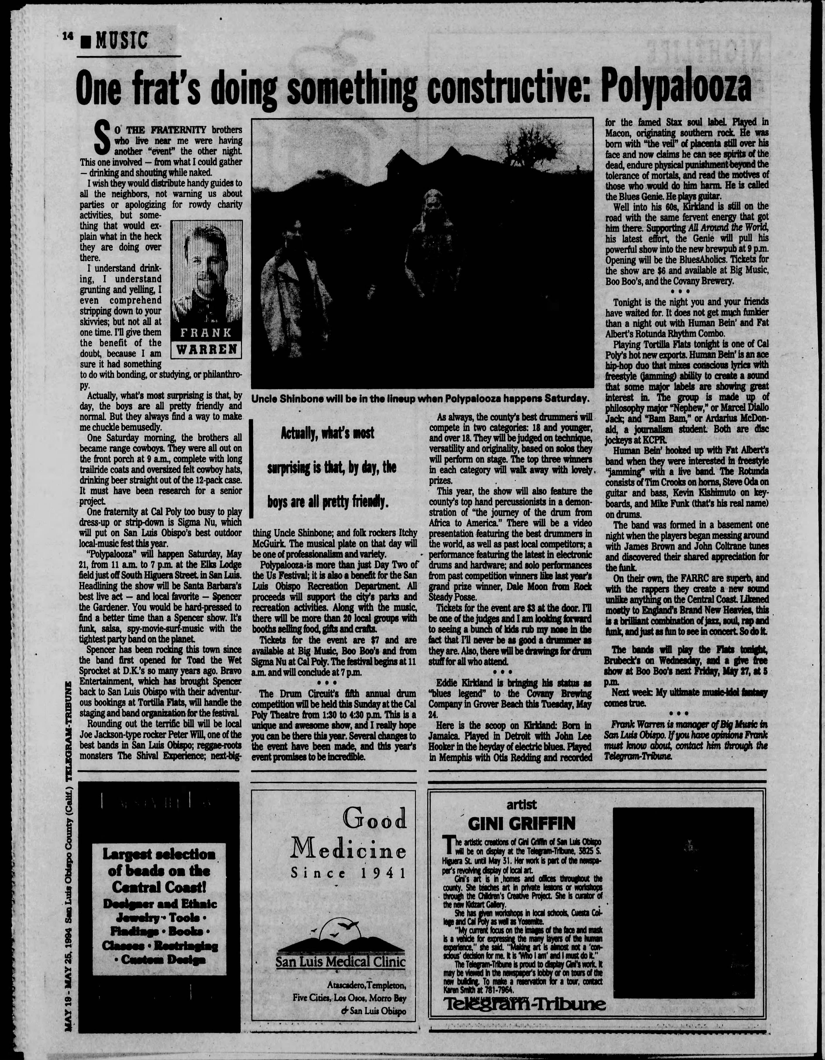The Tribune clipping - May 19, 1994 p. 50 - Uncle Shinbone archive media